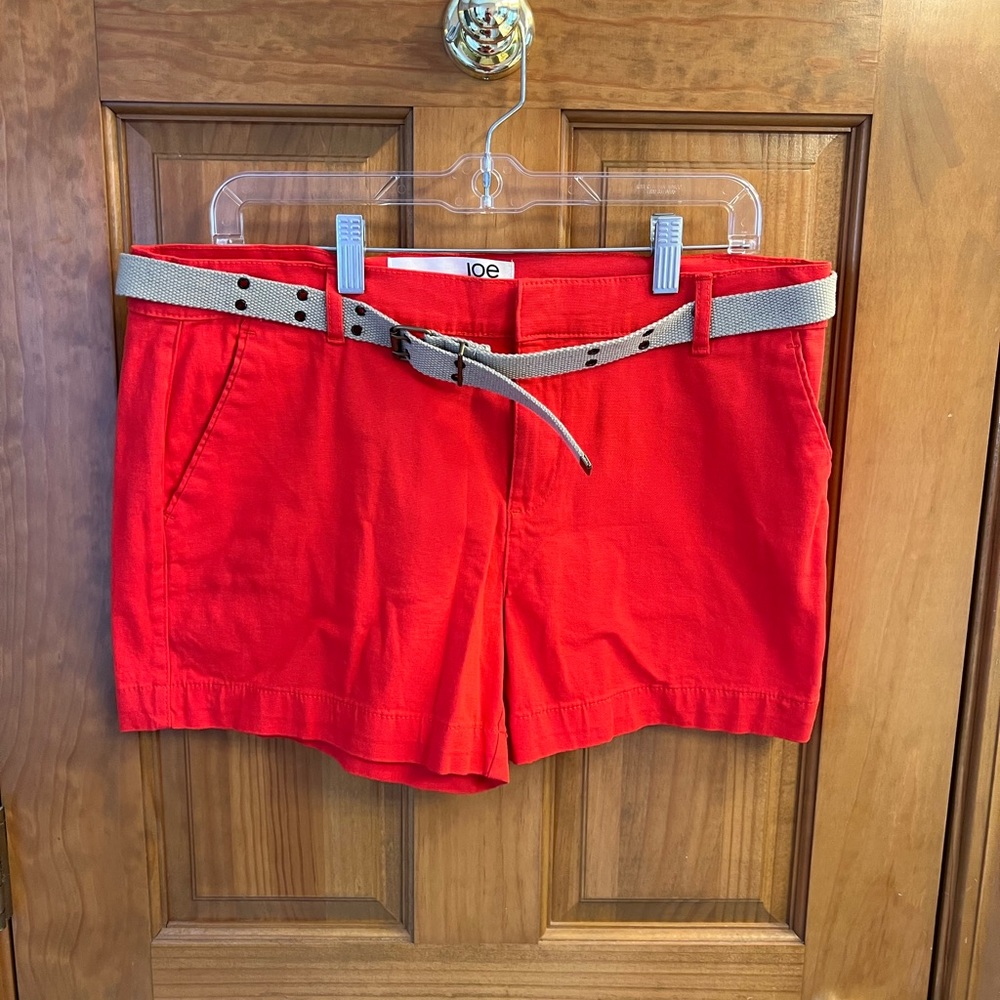 Joe Fresh shorts in red! With beige belt.